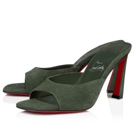 Christian Louboutin Condora Mule 100mm Veau Velours Tennessee Green