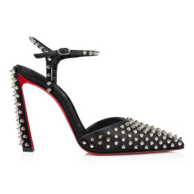 Christian Louboutin Condora Riviera Spikes 100 Mm Pumps Nappa Leather And Silver Spikes Black