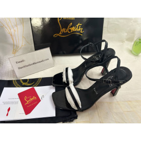Christian Louboutin Condora Sling Pump 100mm Sandals Patent Calf Leather Black