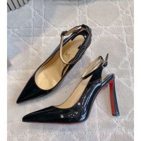 Christian Louboutin Condora Strap 100 Mm Pumps Patent Leather Black