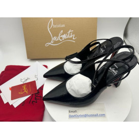 Christian Louboutin Condora Strap 100 Mm Strappy Pumps Vog Patent Leather Black