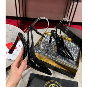 Christian Louboutin Condora Strap 100 Mm Strappy Pumps Vog Patent Leather Black
