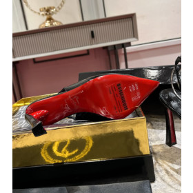 Christian Louboutin Condora Strap 100 Mm Strappy Pumps Vog Patent Leather Black