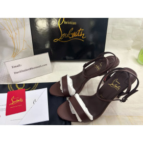 Christian Louboutin Condorapik Queen Sandals 100mm Nappa Leather Coffee