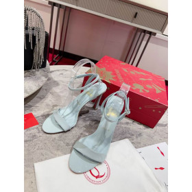 Christian Louboutin Condorapik Queen Sandals 100mm Patent Leather Light Blue