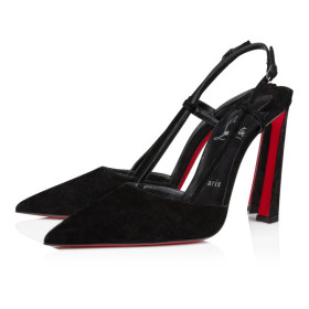Christian Louboutin Condoroline 100 Mm Sling Back Pumps Veau Velours Black