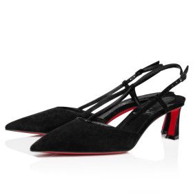 Christian Louboutin Condoroline 85 Mm Sling Back Pumps Veau Velours Black