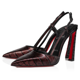 Christian Louboutin Condoroline Pumps 100mm Metallic Alligator Calf Leather Brown