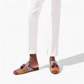Christian Louboutin Coolito Sun Multi/black Raffia Sandal