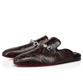 Christian Louboutin Coolito Swing Dark Brown-black/silver Calf Sandal