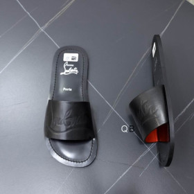 Christian Louboutin Coolraoul Slide Sandals Leather Black