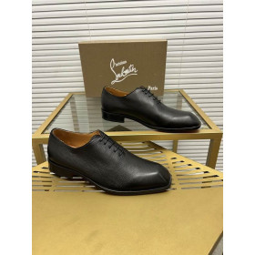 Christian Louboutin Corteo Lace-Up Oxford Grained Calf Leather Black