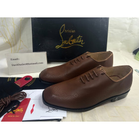 Christian Louboutin Corteobello Oxfords Patinated Calf Leather Havane Brown