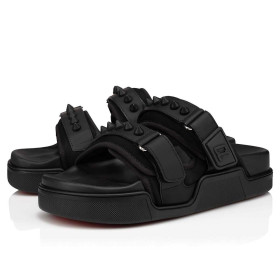 Christian Louboutin Daddy Pool Sandals Calf Leather Black