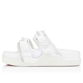 Christian Louboutin Daddy Pool Sandals Calf Leather White