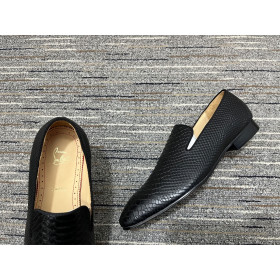 Christian Louboutin Dandelion Loafers Python Leather Black