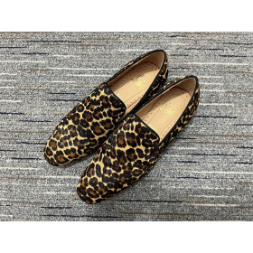 Christian Louboutin Dandelion Loafers Veau Velours Leopard Print Pony Hair
