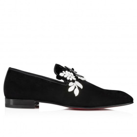 Christian Louboutin Dandelion Petunia Loafers Velvet And Patent Leather Black