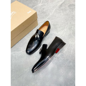 Christian Louboutin Dandelion Tassel Loafers Patinated Calf Leather Black