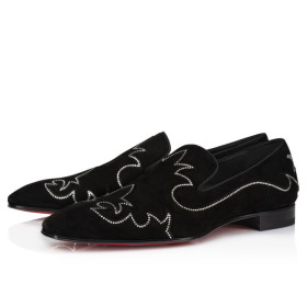 Christian Louboutin Dandysiago Loafers Veau Velours And Strass Black
