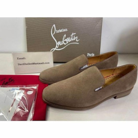 Christian Louboutin Danny Flex Loafers Nubuck Leather Lionne