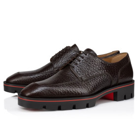 Christian Louboutin Davisol Derbies Grained Calf Leather Corteccia