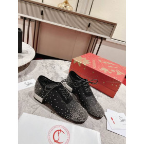 Christian Louboutin Degraginzbar Derby Shoes 30mm Crystal Satin Black