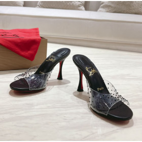 Christian Louboutin Degramule Strass Mules 85mm Leather Black