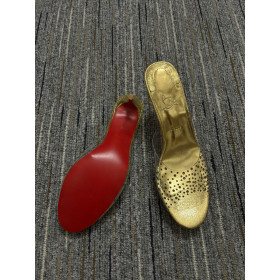 Christian Louboutin Degramule Strass Mules 85mm Metallic Gold