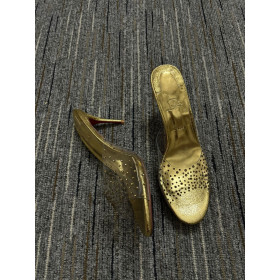 Christian Louboutin Degramule Strass Mules 85mm Metallic Gold