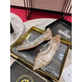 Christian Louboutin Degraqueen Flats Pvc And Iridescent Nappa Leather Light Peach