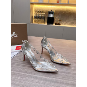 Christian Louboutin Degraqueen Pump 85Mm Pumps Pvc Nappa Silver