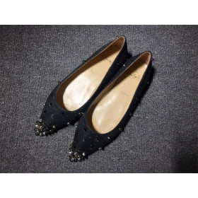 Christian Louboutin Degraspike Ballet Flats Fabric Black