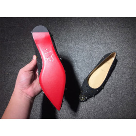 Christian Louboutin Degraspike Ballet Flats Fabric Black