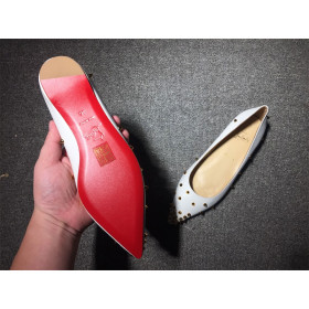 Christian Louboutin Degraspike Ballet Flats Nappa Leather White