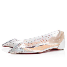 Christian Louboutin Degrastrass Flat Version Bianco PVC