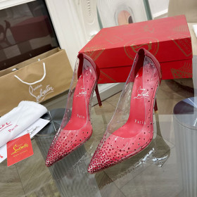 Christian Louboutin Degrastrass Pumps PVC Patent Leather Red