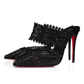 Christian Louboutin Deia 100mm Mules Fabric And Veau Velours Black