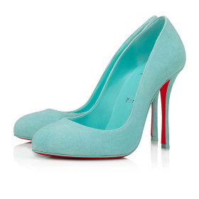 Christian Louboutin Dolly Pumps 100mm Suede Calf Leather Bermuda Blue