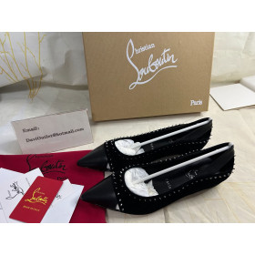 Christian Louboutin Duvettina Spikes Ballerinas Nappa Leather Black