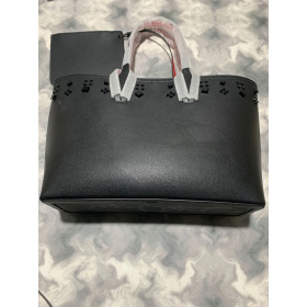 Christian Louboutin East West Cabata Tote Bag Calfskin Spikes Black