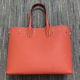 Christian Louboutin East West Cabata Tote Bag Calfskin Spikes Sunrise