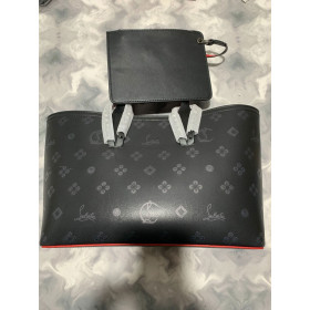 Christian Louboutin East West Cabata Tote Calfskin Loubinthesky Black