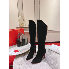 Christian Louboutin Eleonor High Heel Boots 85mm Suede Black