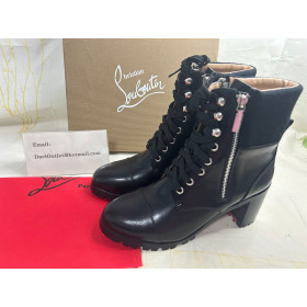 Christian Louboutin En Hiver Lug 70 Mm Low Boots Calf Leather Black