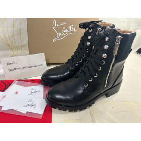 Christian Louboutin En Hiver Lug Low Boots Calf Leather Black