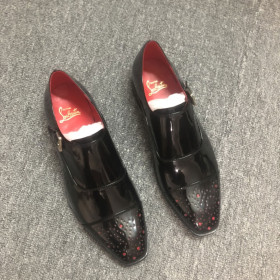 Christian Louboutin Escream Buckle Oxford Patent Leather Black