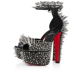 Christian Louboutin Estepic Sandal Alta 160 Mm Strappy Sandals Nappa Leather And Spikes Black