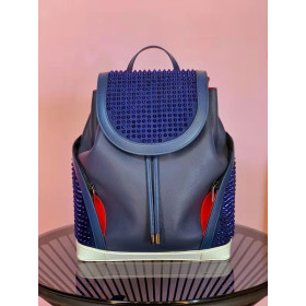 Christian Louboutin Explorafunk Backpack Calf Leather Spikes Blue