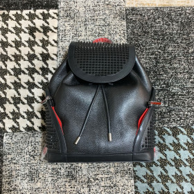 Christian Louboutin Explorafunk Backpack Grained Calf Leather Studded Black